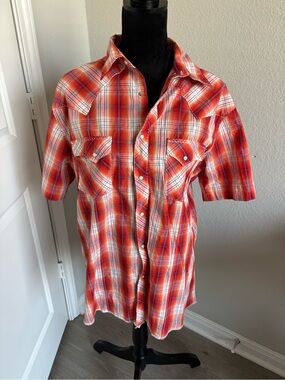 Wrangler Men’s Pearl Snap Western Shirt Size XL